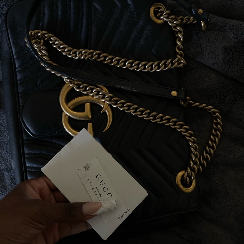 100% AUTHENTIC GUCCI MARMOT MEDIUM MATELASSÉ SHOULDER BAG - Picture 2 of 4